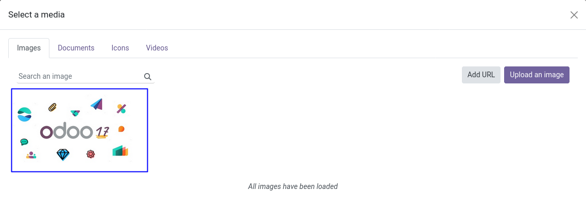 Odoo 17: Images drag and drop