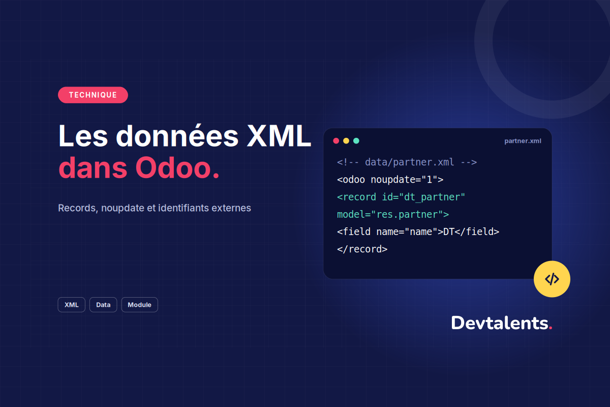 Données XML dans Odoo : créer, modifier et supprimer des enregistrements