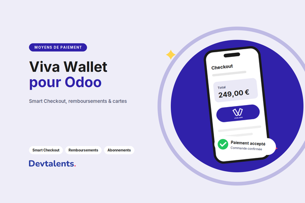 Viva Wallet pour Odoo : Smart Checkout, remboursements, cartes enregistrées et abonnements