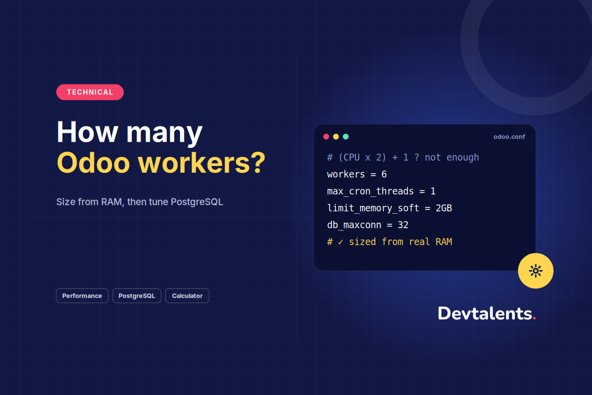 How Many Odoo Workers Do You Actually Need? Sizing Workers and Tuning PostgreSQL the Right Way